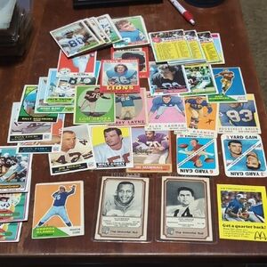 68 Card Lot 1950's To 1980's Football Card Collection Hall Of Famers